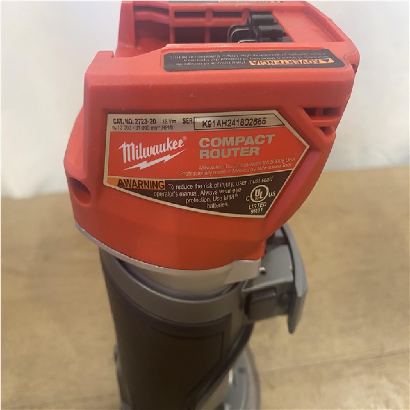 AS-IS Milwaukee FUEL 18V Lithium-Ion Brushless Cordless Compact Router (Tool-Only)