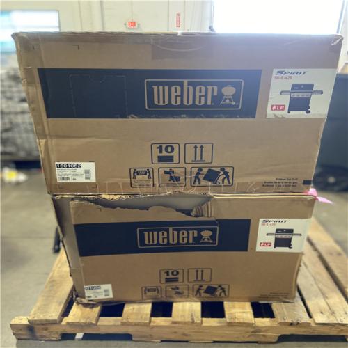 DALLAS LOCATION - Weber Spirit SB-E-425 4-Burner Liquid Propane Gas Grill in Black with Sear Zone and Weber Works Compatibility (2 UNITS)