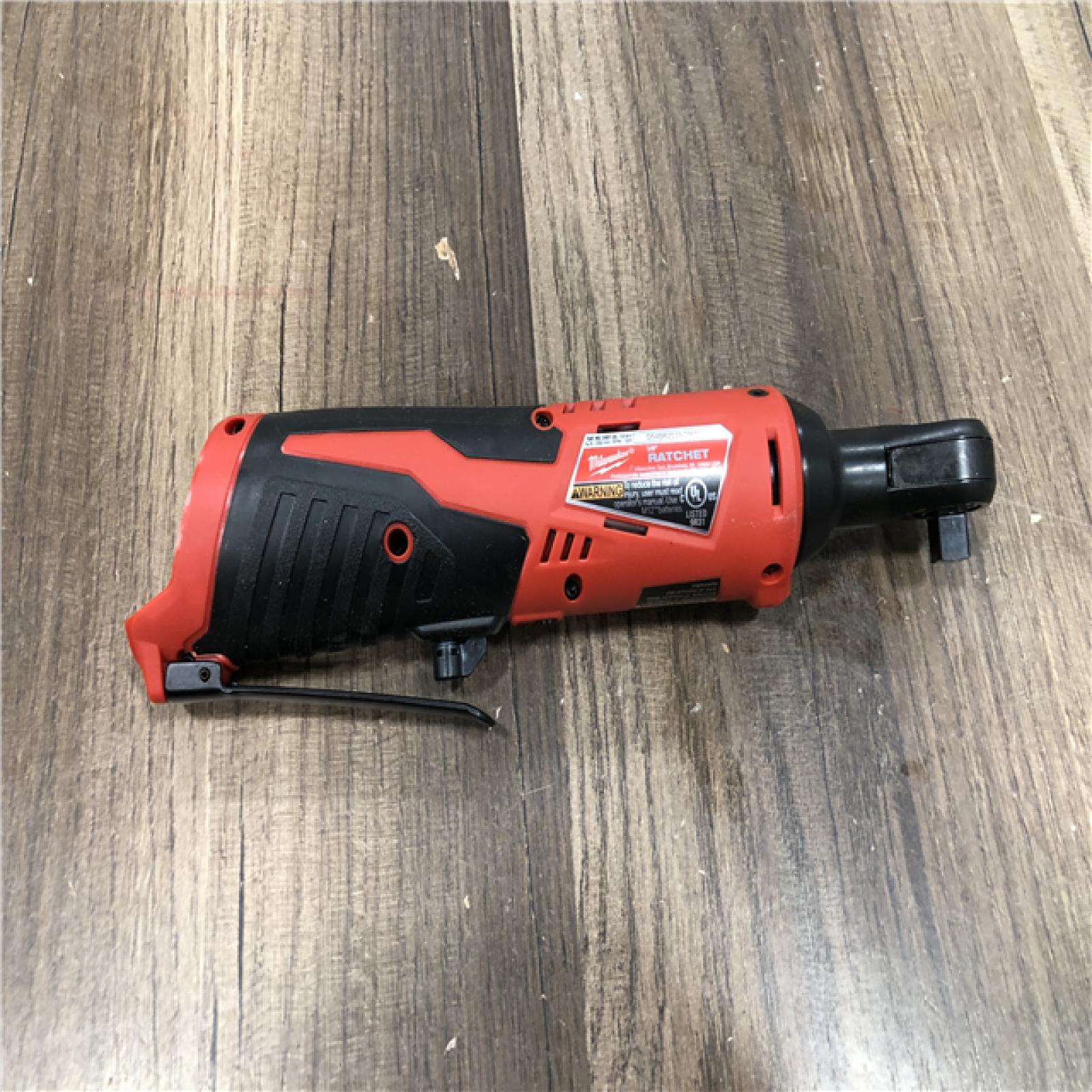 AS-IS Milwaukee M12 12V Lithium-Ion Cordless 3/8 in. Ratchet (Tool-Only)