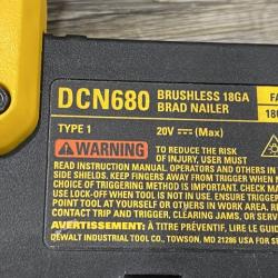 AS-IS DEWALT 20V MAX XR Lithium-Ion Electric Cordless 18-Gauge Brad Nailer (Tool Only)
