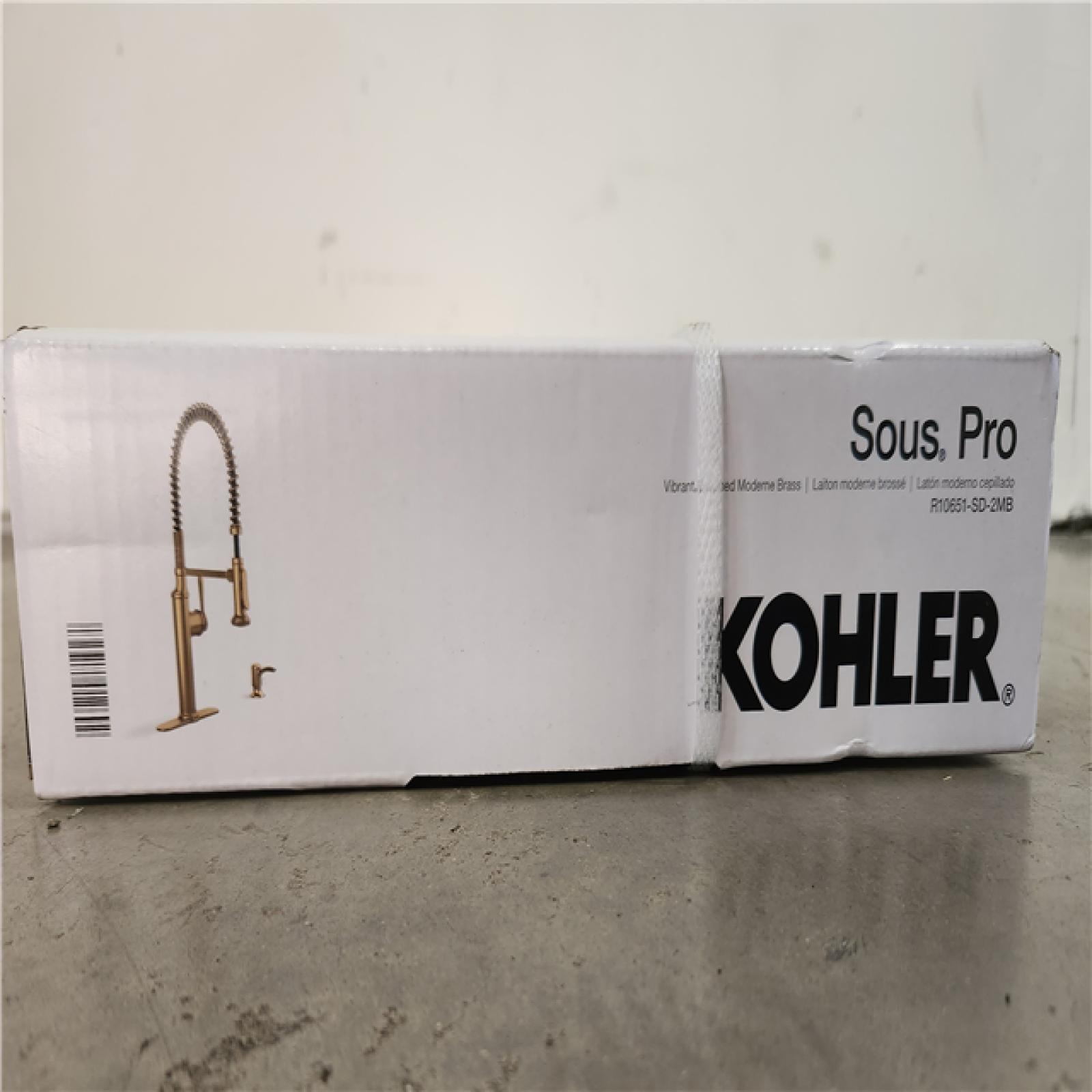 Phoenix Location NEW KOHLER Sous Pro-Style-Single Handle Pull Down Sprayer Kitchen Faucet in Vibrant Brushed Moderne Brass