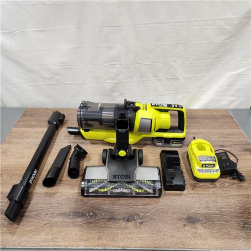 AS-IS RYOBI ONE+ HP 18V Brushless Cordless Pet Stick Vacuum Cleaner Kit with 4.0 Ah HIGH PERFORMANCE Battery and Charger
