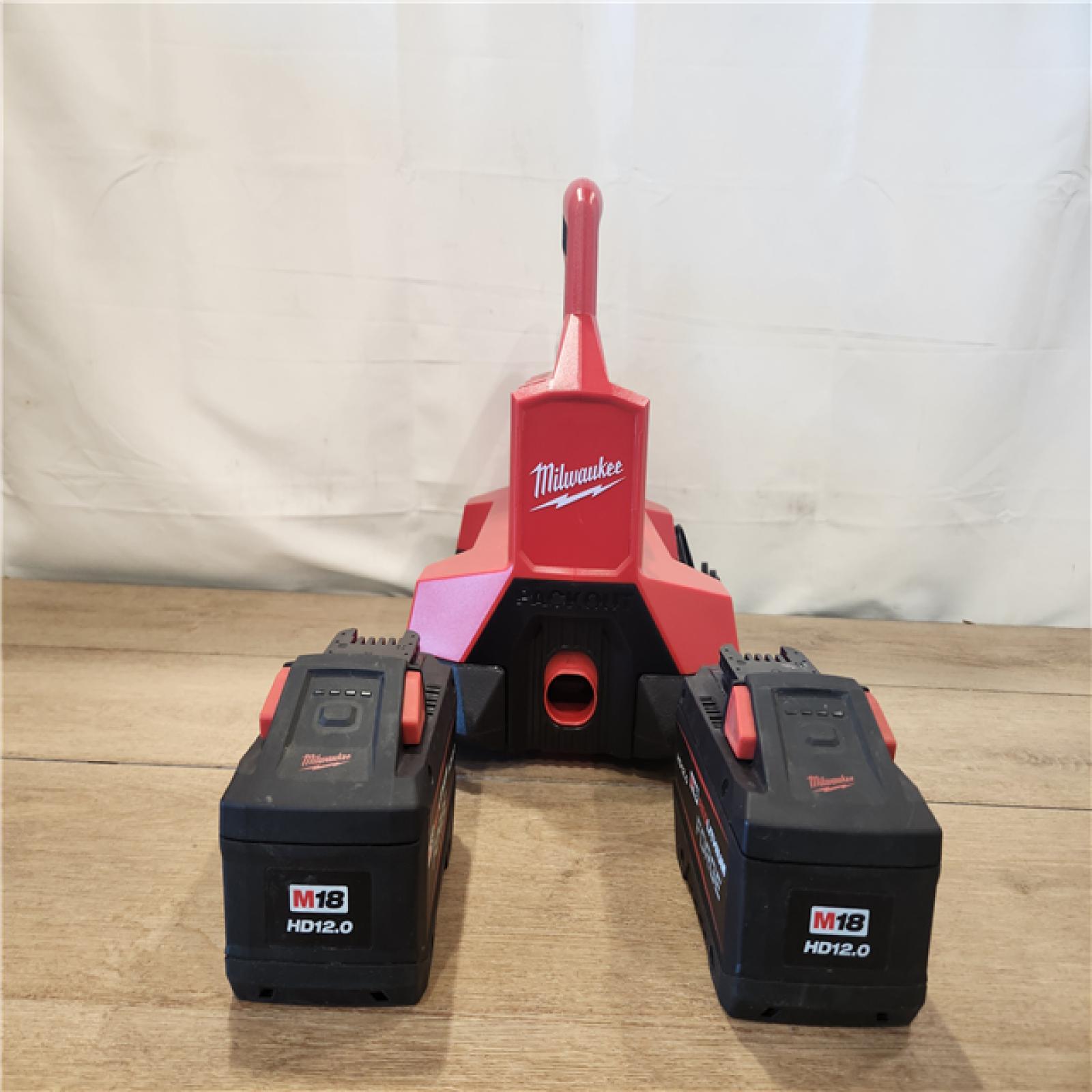 AS-IS- Milwaukee 18V Lithium-Ion REDLITHIUM FORGE Starter Kit with (2) 12.0 Ah Battery Pack and PACKOUT 6-Port Rapid Charger