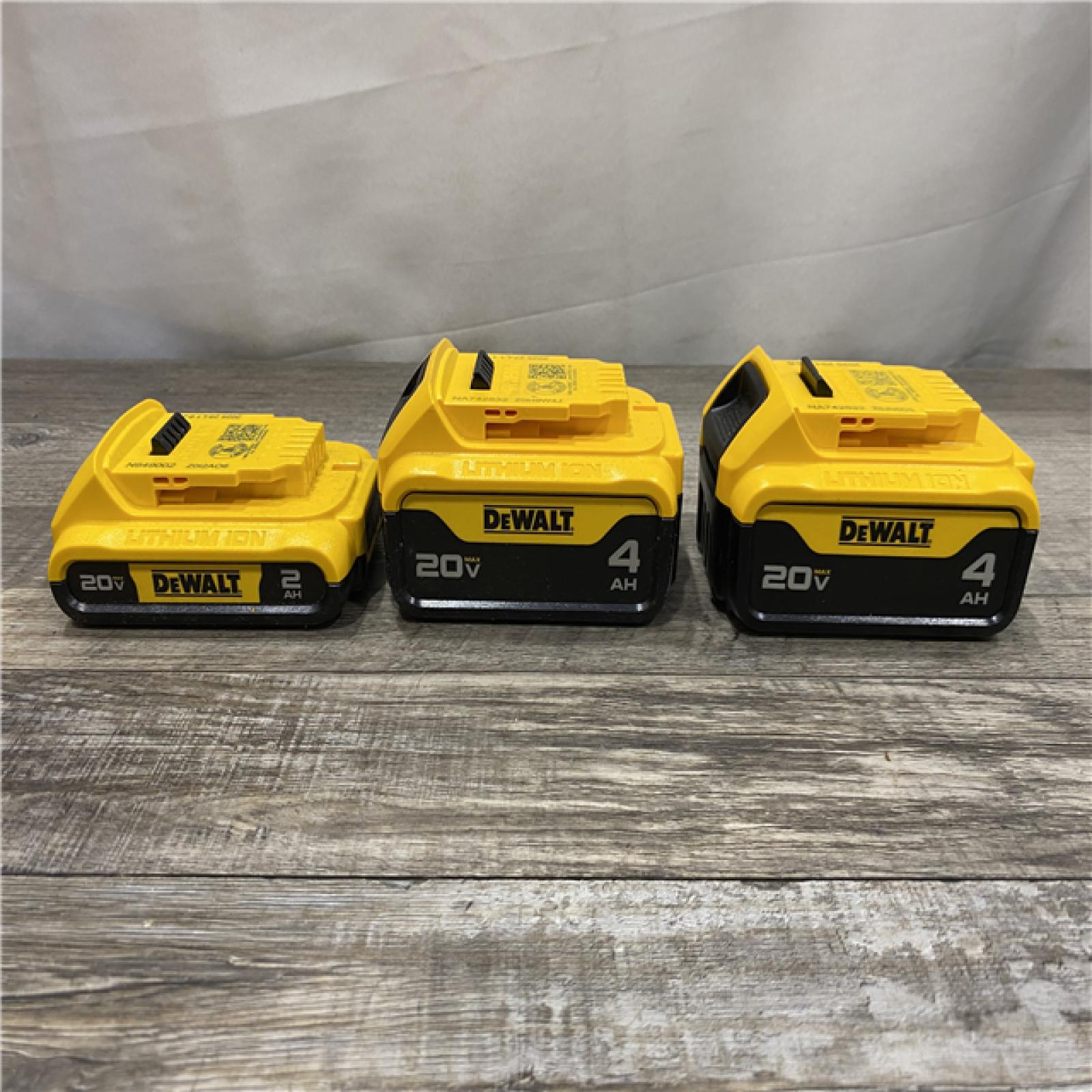 AS-IS DEWALT 20V MAX Lithium-Ion 2.0 Ah and (2) 4.0 Ah Battery Packs (3-Pack)