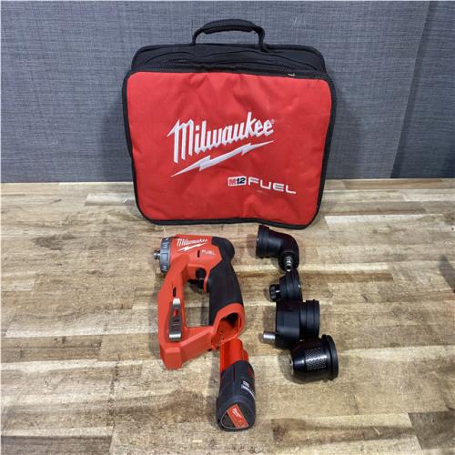 Houston Location AS-IS Milwaukee FUEL 12V Lithium-Ion Brushless Cordless 4-in-1 Installation 3/8 in. Drill Driver with 4 Tool Head (Tool-Only)