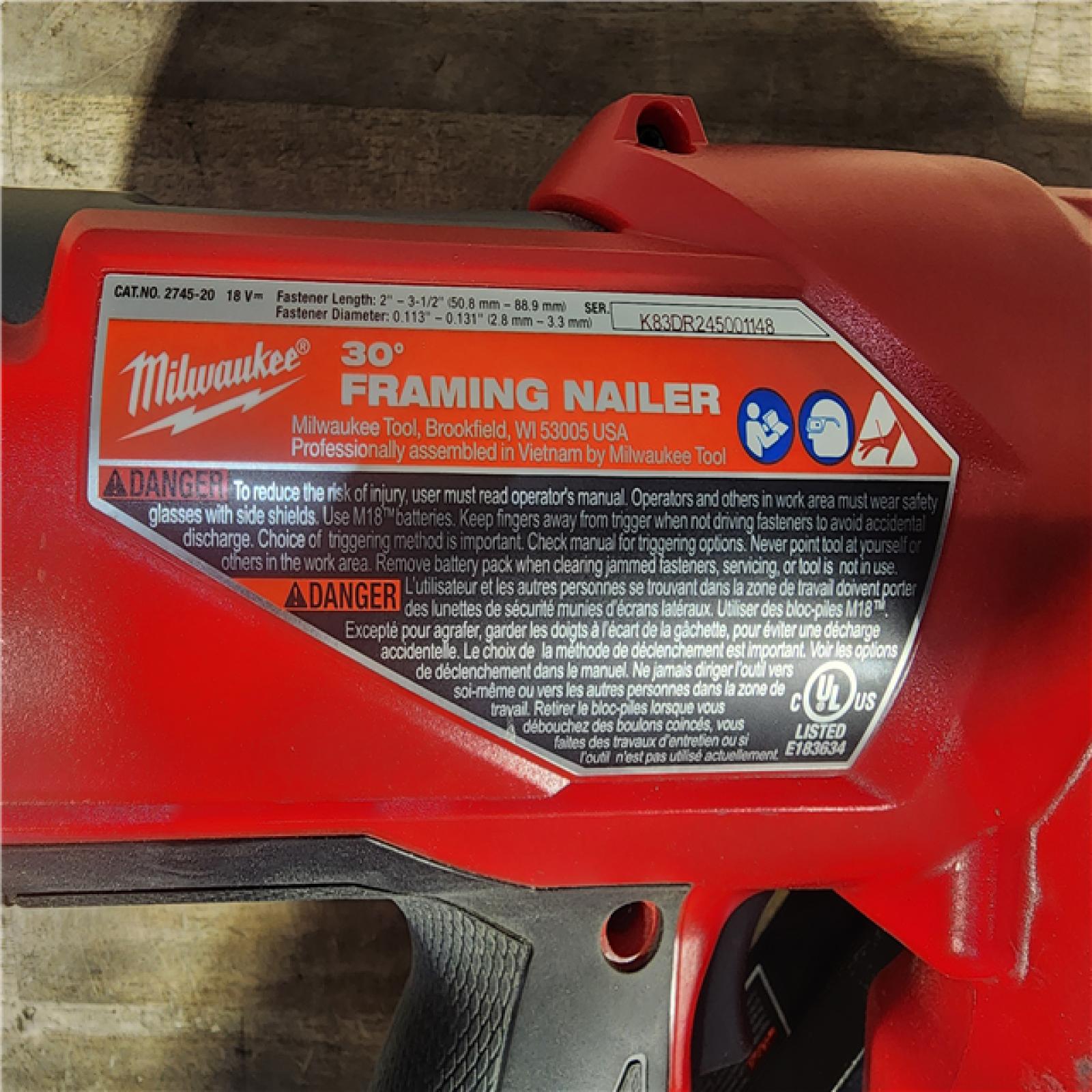HOUSTON LOCATION - AS-IS M18 FUEL 3-1/2 in. 18-Volt 30-Degree Lithium-Ion Brushless Cordless Framing Nailer (Tool-Only)