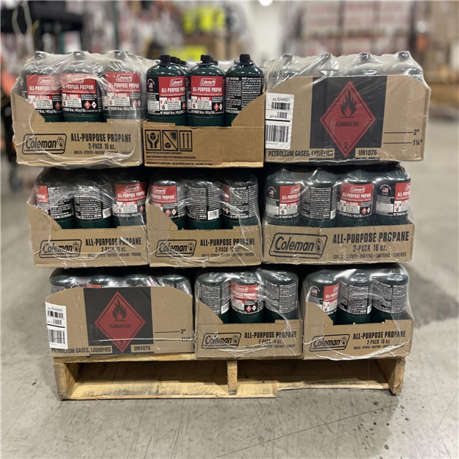 DALLAS LOCATION- NEW! Coleman Propane Fuel Tanks 16 oz. Pallet (324 Units)