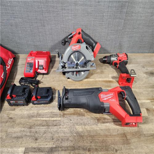 HOUSTON LOCATION - AS-IS MILWAUKEE 3 TOOL COMBO KIT W/ (2) BATTERY & CHARGER