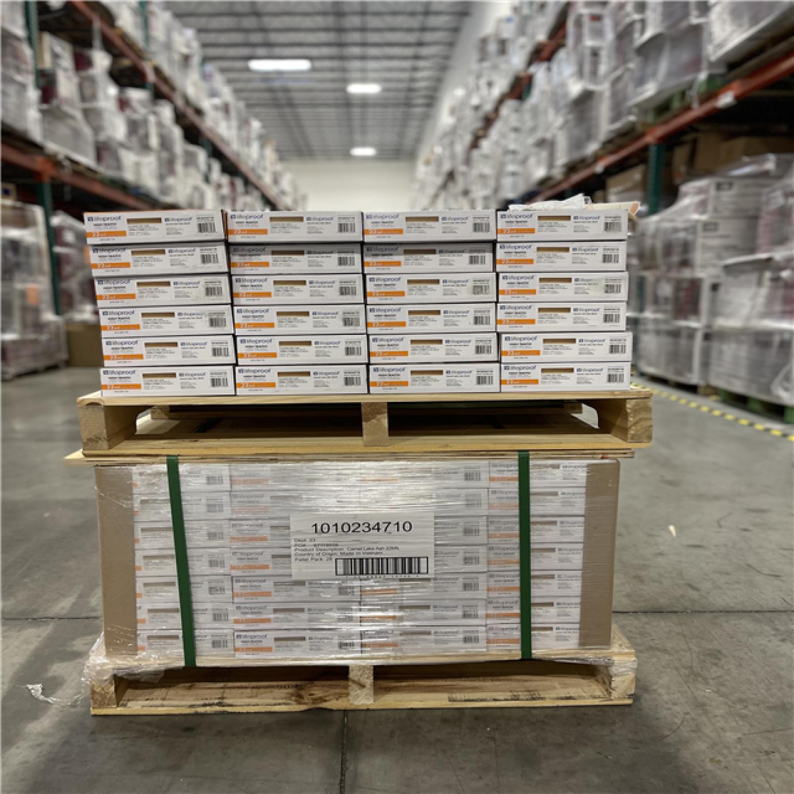 DALLAS LOCATION - Lifeproof Camel Lake Ash 22 MIL x 7.1 in. W x 48 in. L Click Lock Waterproof Luxury Vinyl Plank Flooring (18.7 sqft/case) PALLET-(52 UNITS)