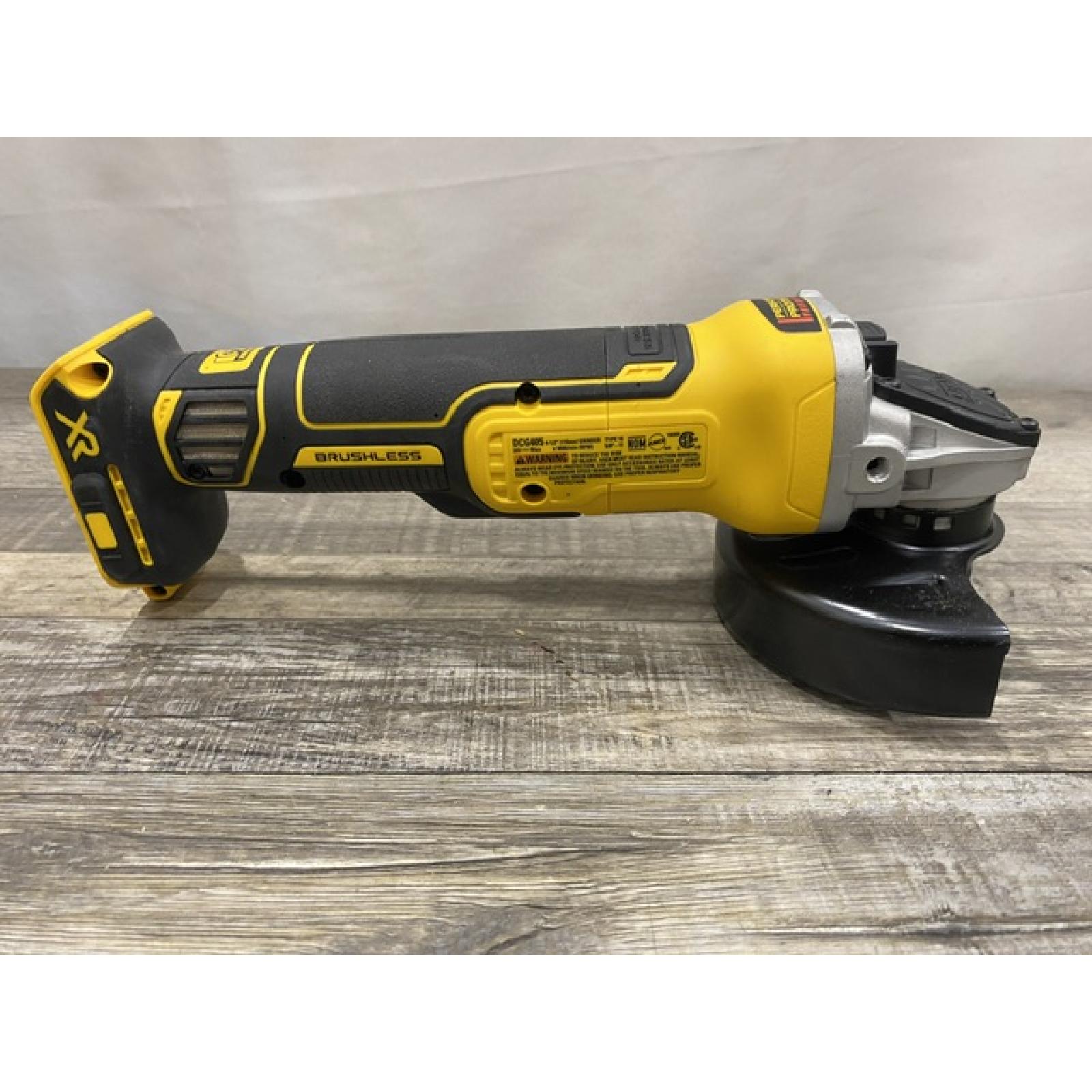 AS-IS DEWALT 20V MAX XR Cordless Brushless 4.5 in. Slide Switch Small Angle Grinder with Kickback Brake (Tool Only)
