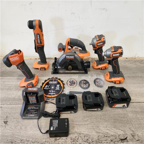 Phoenix Location RIDGID 18V Brushless Cordless 5-Tool Combo Kit with 4.0 Ah and 2.0 Ah MAX Output Batteries and Charger