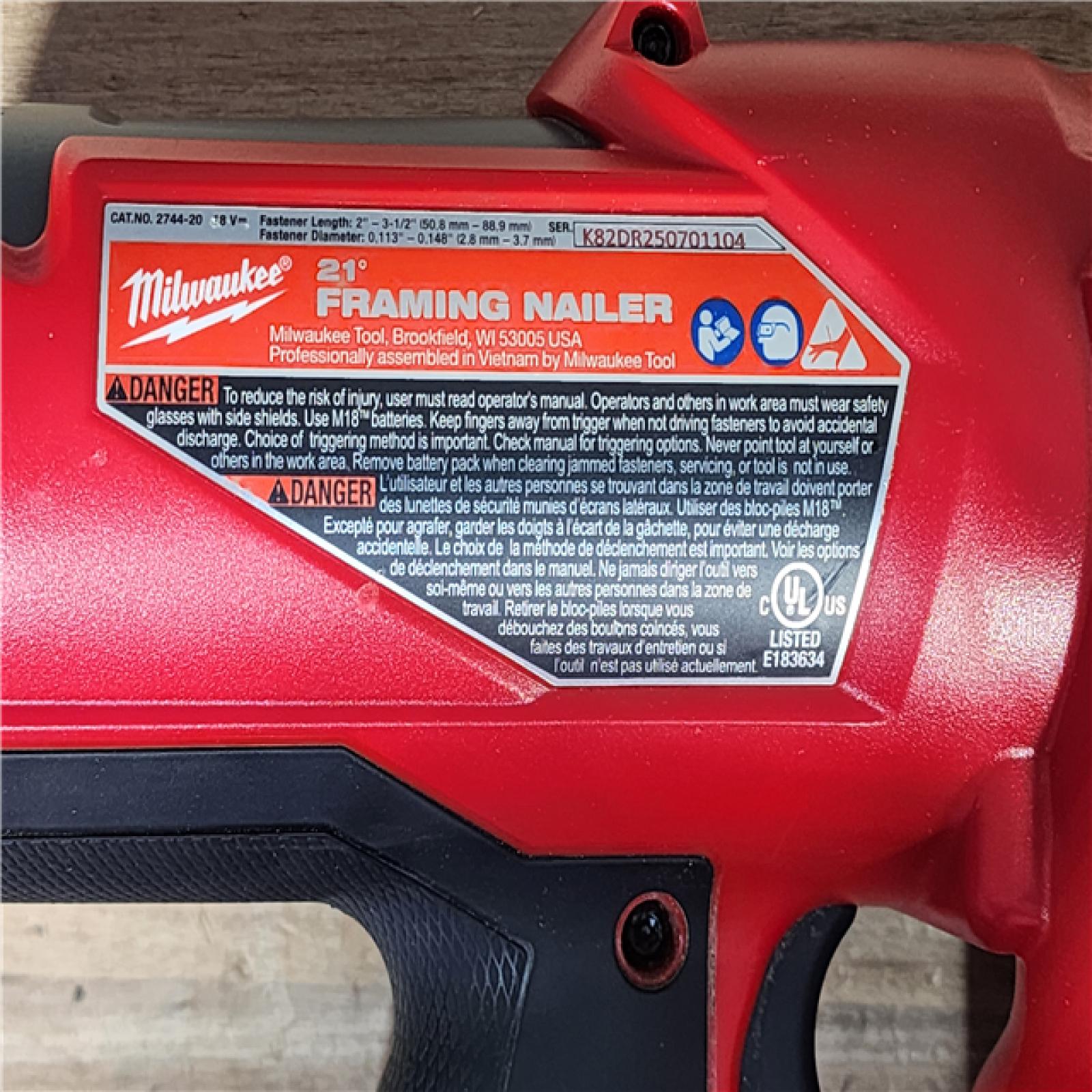 HOUSTON LOCATION - AS-IS Milwaukee FUEL 3-1/2 in. 18-Volt 21-Degree Lithium-Ion Brushless Cordless Framing Nailer (Tool-Only)