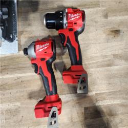 HOUSTON LOCATION - AS-IS Milwaukee M18 18-Volt Lithium-Ion Brushless Cordless Combo Kit (3-Tool) with 2-Batteries, 1-Charger and Tool Bag