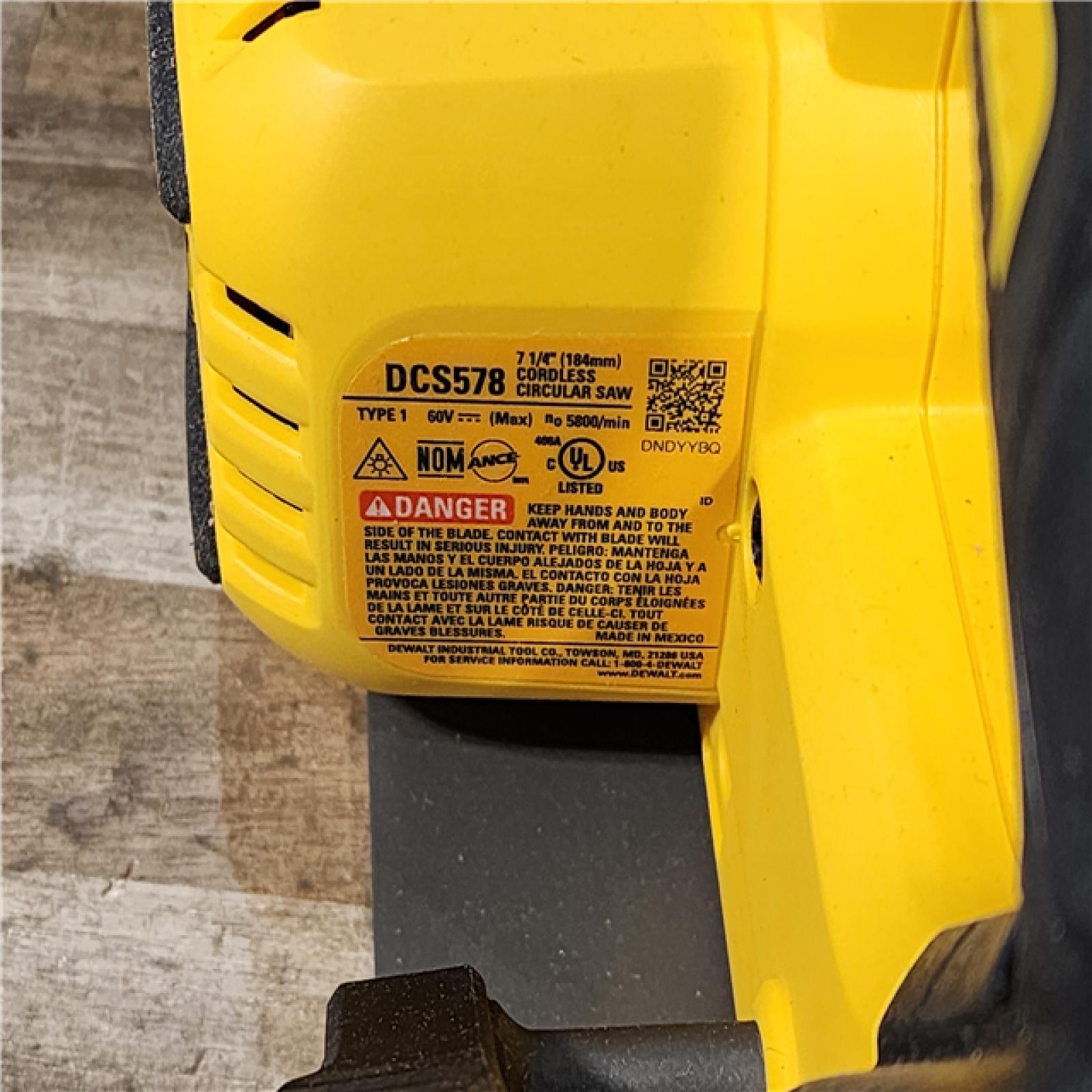 HOUSTON LOCATION - AS-IS DEWALT FLEXVOLT 60V MAX Cordless Brushless 7-1/4 in. Circular Saw with Brake (Tool Only)