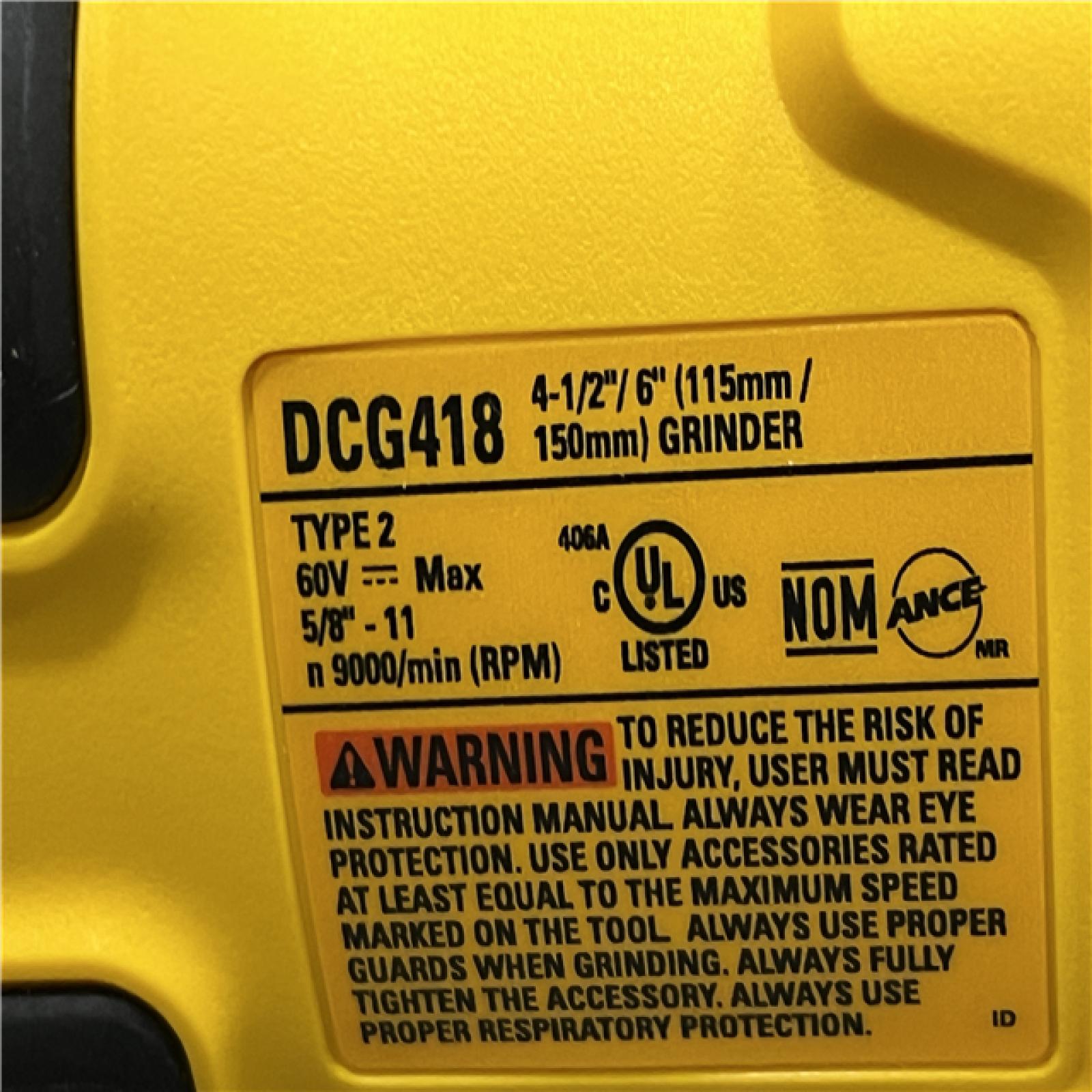 AS-IS DEWALT FLEXVOLT 60V MAX Cordless Brushless 4.5 in. to 6 in. Small Angle Grinder with Kickback Brake (Tool Only)