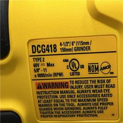 AS-IS DEWALT FLEXVOLT 60V MAX Cordless Brushless 4.5 in. to 6 in. Small Angle Grinder with Kickback Brake (Tool Only)