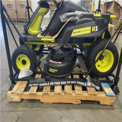 DALLAS LOCATION- RYOBI R1 80V HP Brushless Lithium Battery Cordless Electric 30 in. Riding Lawn Mower with 14 Ah Battery and Charger