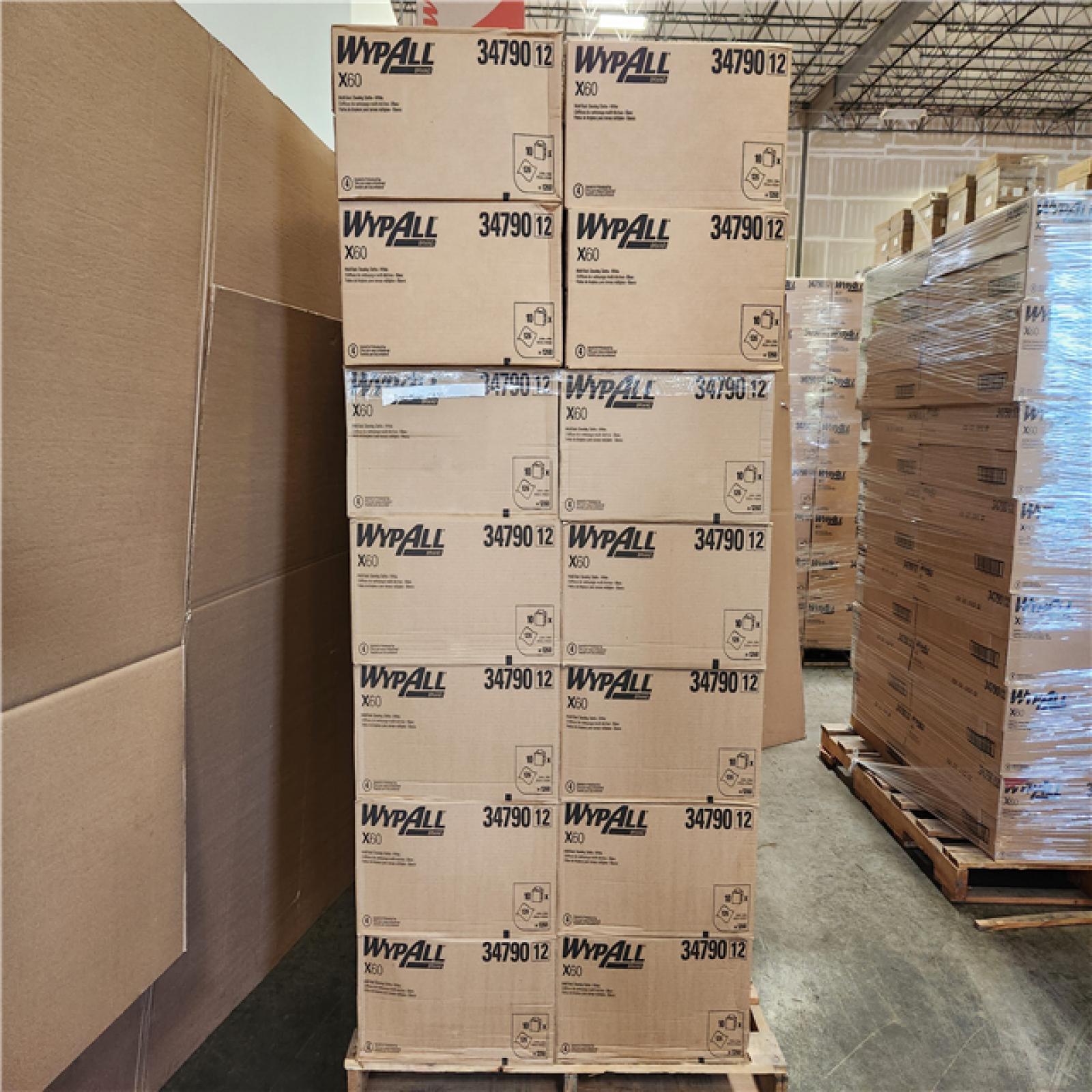 PHoenix Location NEW Wypall GeneralClean X60 Cloths Multi-Task Cleaning Wipes (34790), Strong and Absorbent Towels, White 126 Sheets Per Box Pallet (28-Boxes)
