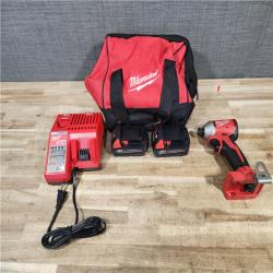 HOUSTON LOCATION - AS - IS Milwaukee 18-Volt Lithium-Ion Compact Brushless Cordless 1/4 in. Impact Driver Kit