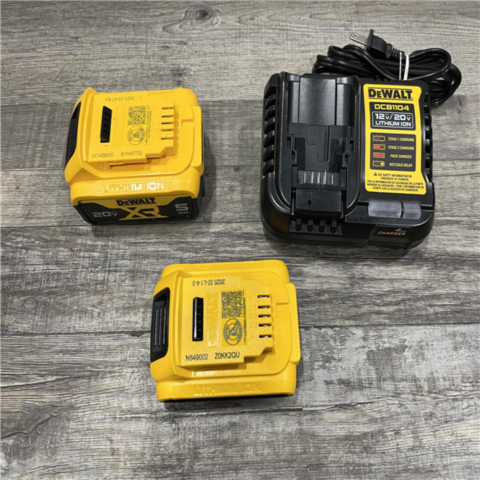 AS-IS DEWALT 20V MAX Lithium-Ion Battery Kit with 5.0Ah and 2.0Ah Battery and Charger