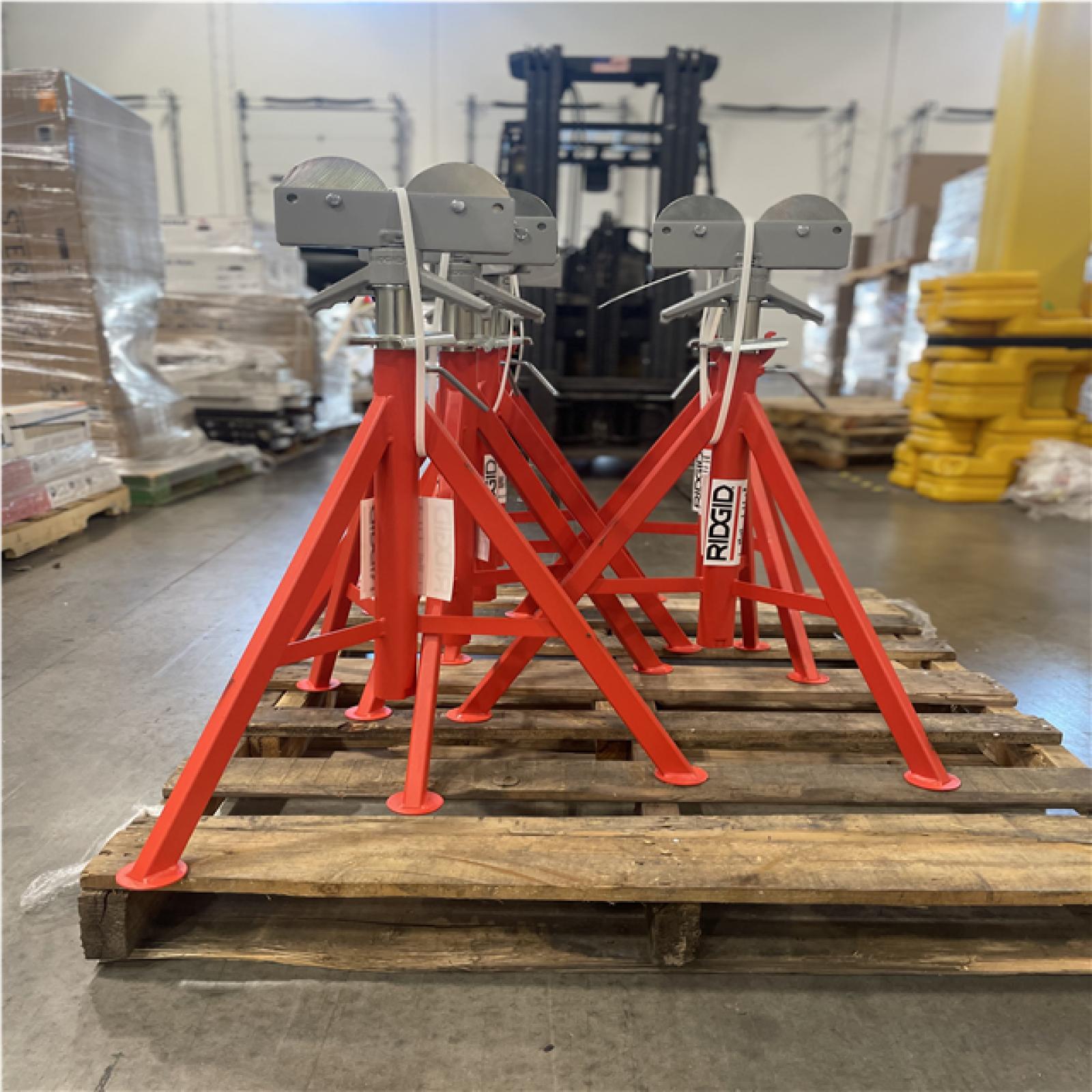 DALLAS LOCATION- NEW! RIDGID RJ-99 32 in.-55 in. Roller Head High Pipe Stand PALLET (6 UNITS)
