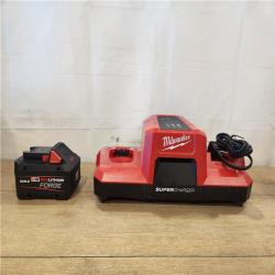 AS-IS- Milwaukee 18V Lithium-Ion REDLITHIUM FORGE 8.0 Ah Battery Pack with 18V Super Charger