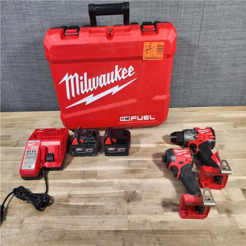 HOUSTON LOCATION - AS-IS MILWAUKEE M18 FUEL 18V Lithium-Ion Brushless Cordless Hammer Drill and Impact Driver Combo Kit (2-Tool) with 2 Batteries