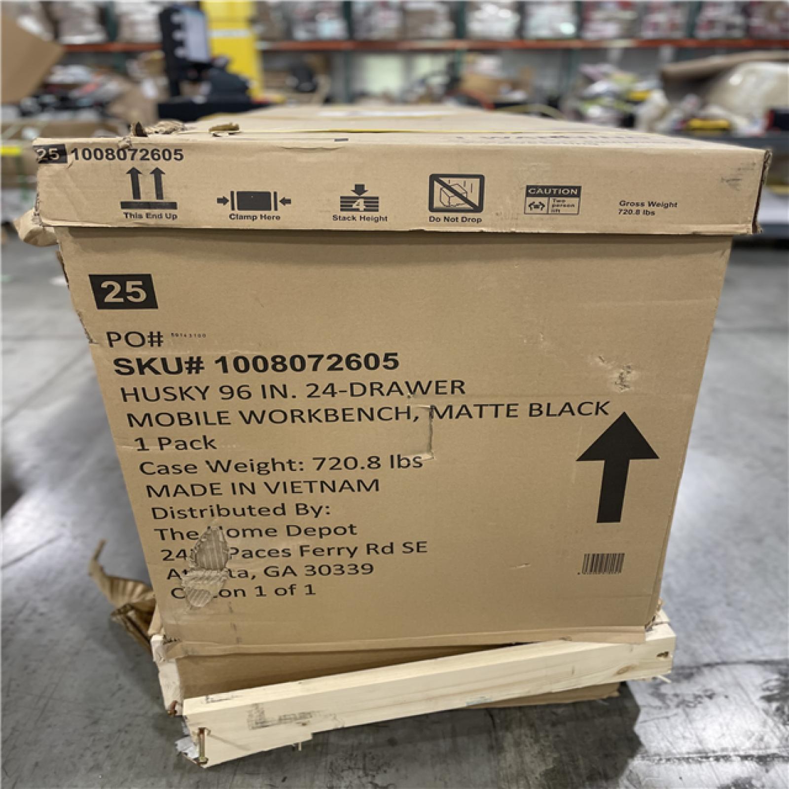 DALLAS LOCATION- AS-IS Husky Heavy Duty 96 in. W x 24 in. D Mobile Workbench Cabinet