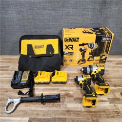 HOUSTON LOCATION - AS-IS (APPEARS LIKE NEW) DEWALT 20V MAX Lithium-Ion Cordless 2-Tool Combo Kit with (2) 4.0 Ah Batteries  Charger and Kit Bag
