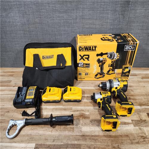 HOUSTON LOCATION - AS-IS (APPEARS LIKE NEW) DEWALT 20V MAX Lithium-Ion Cordless 2-Tool Combo Kit with (2) 4.0 Ah Batteries  Charger and Kit Bag