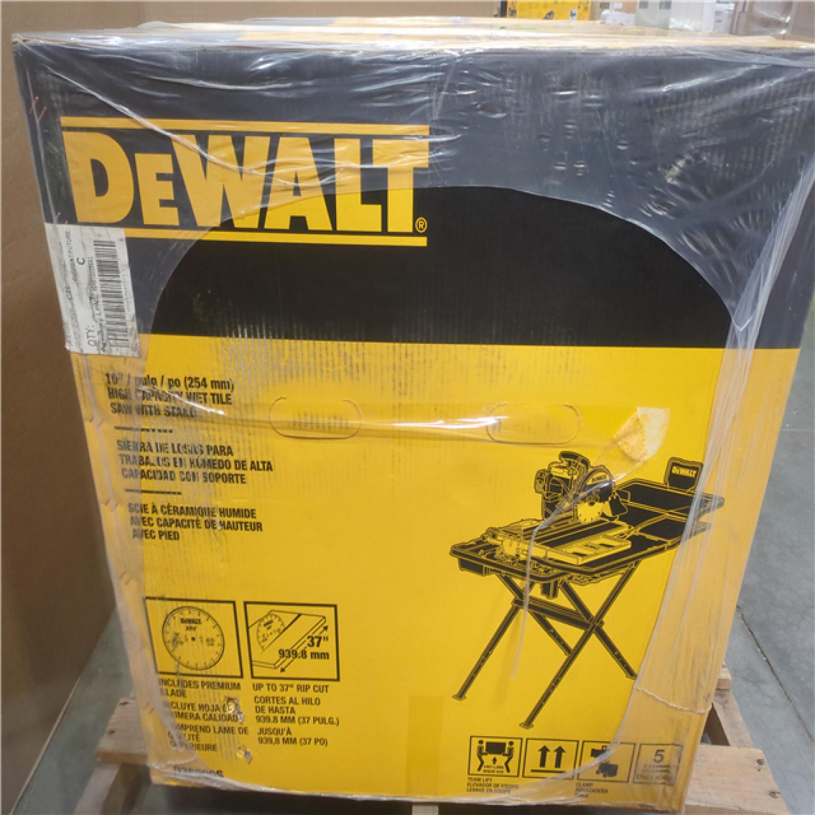 CALIFORNIA AS-IS DeWalt High Capacity Wet Tile Saw w/ Stand