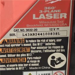 AS-IS Milwaukee-3632-21 M12 Green Beam Laser 360° 3-Plane Kit