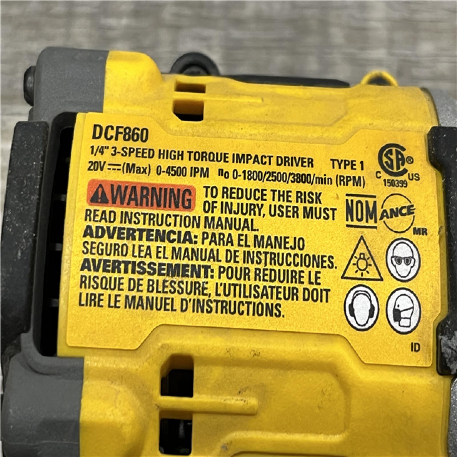 AS-IS DEWALT 20V MAX XR Lithium-Ion Brushless Cordless 3-Speed High Torque 1/4 in. Impact Driver Kit