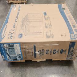 Phoenix NEW Suncast Vista 7 ft. W x 7 ft. D Plastic Resin Storage Shed with Floor (50 sq. ft.) in Colonnade (Beige)