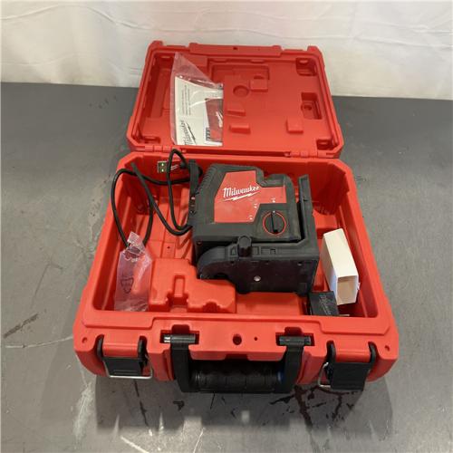 AS-IS - MILWAUKEE 100 Ft. REDLITHIUM Lithium-Ion USB Green Rechargeable Cross Line Laser Level with Charger