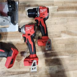 HOUSTON LOCATION - AS-IS Milwaukee M18 18-Volt Lithium-Ion Brushless Cordless 4-Tool Combo Kit