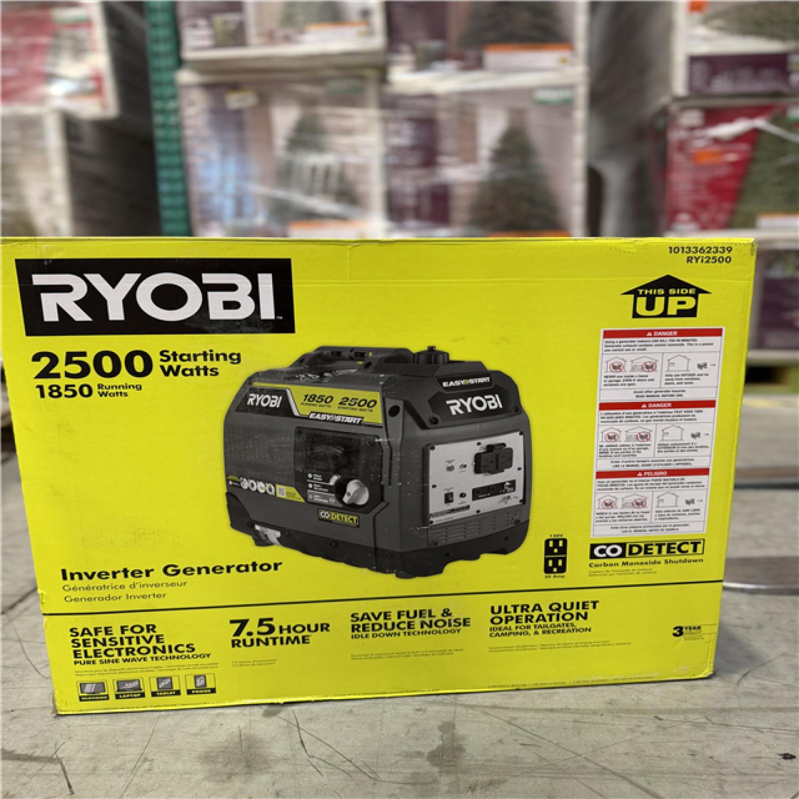 DALLAS LOCATION - RYOBI 2500-Watt Recoil Start Gas Powered Inverter Generator with CO Shutdown