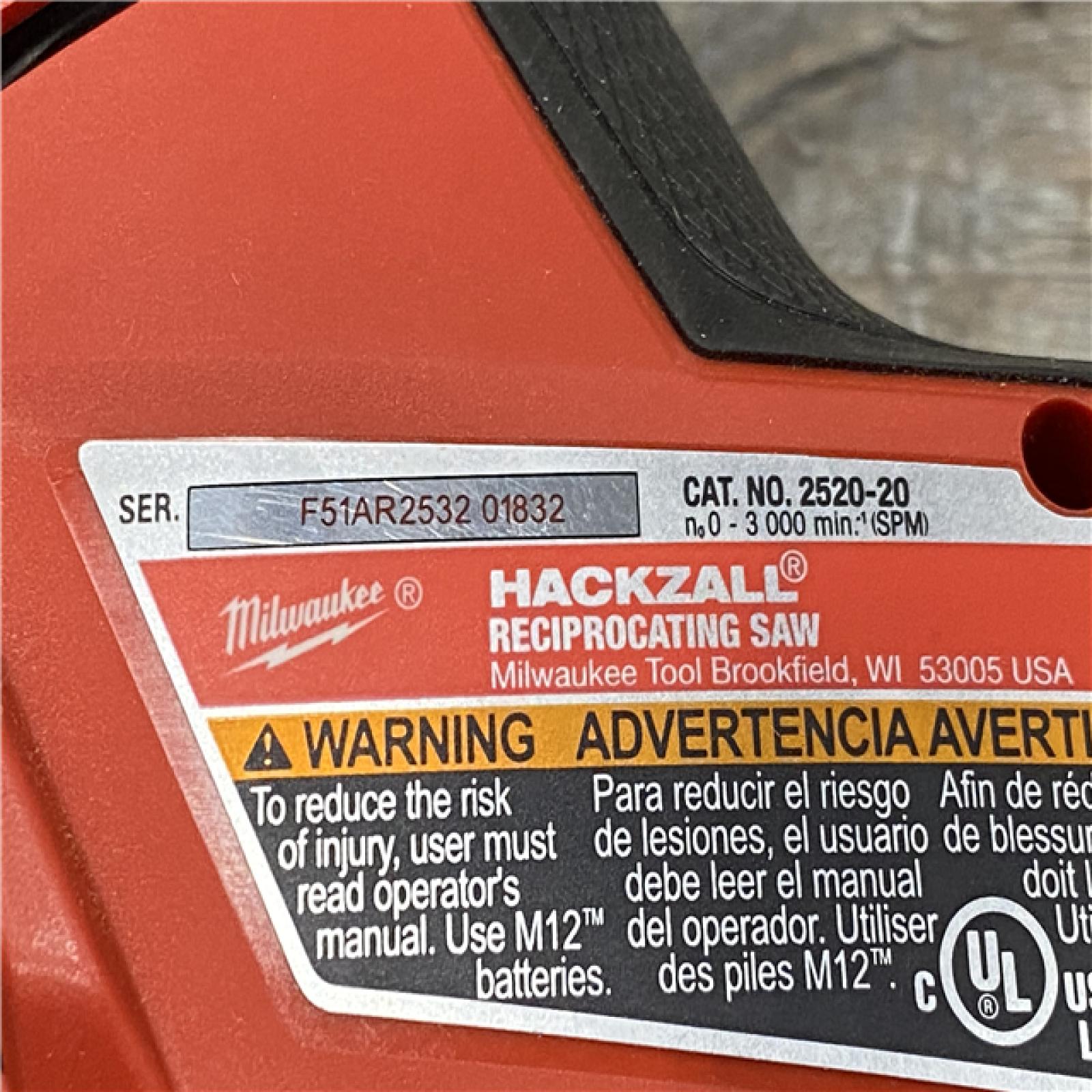 AS-IS Milwaukee FUEL 12V Lithium-Ion Brushless Cordless HACKZALL Reciprocating Saw (Tool-Only)