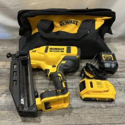 AS-IS DEWALT 20V MAX XR 16-Gauge Electric Cordless Angled Finishing Nailer Kit