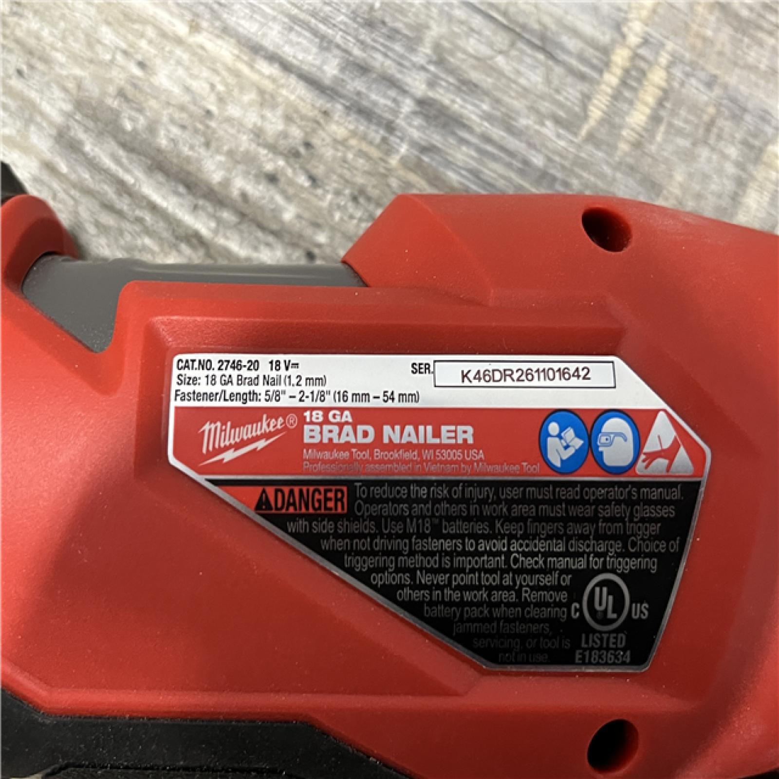 AS-IS Milwaukee FUEL 18-Volt Lithium-Ion Brushless Cordless Gen II 18-Gauge Brad Nailer (Tool-Only)