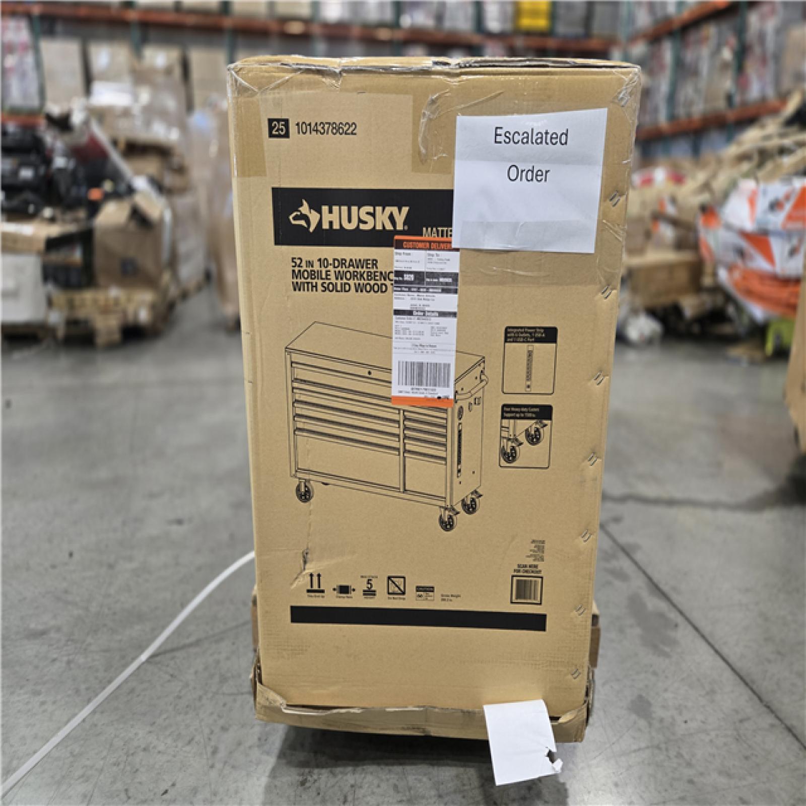 DALLAS LOCATION- AS-IS HUSKY Standard-Duty 52 in. W 10-Drawer Mobile Workbench Cabinet