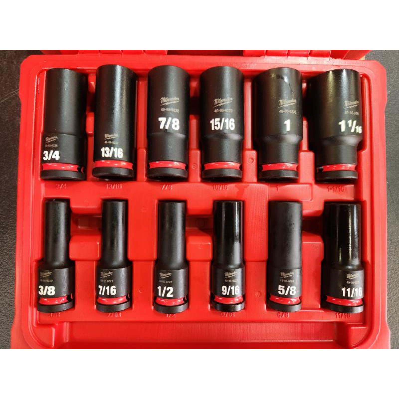 Phoenix NEW Milwaukee SHOCKWAVE 1/2 in. Drive SAE Deep Well Impact Socket Set (12-Piece)