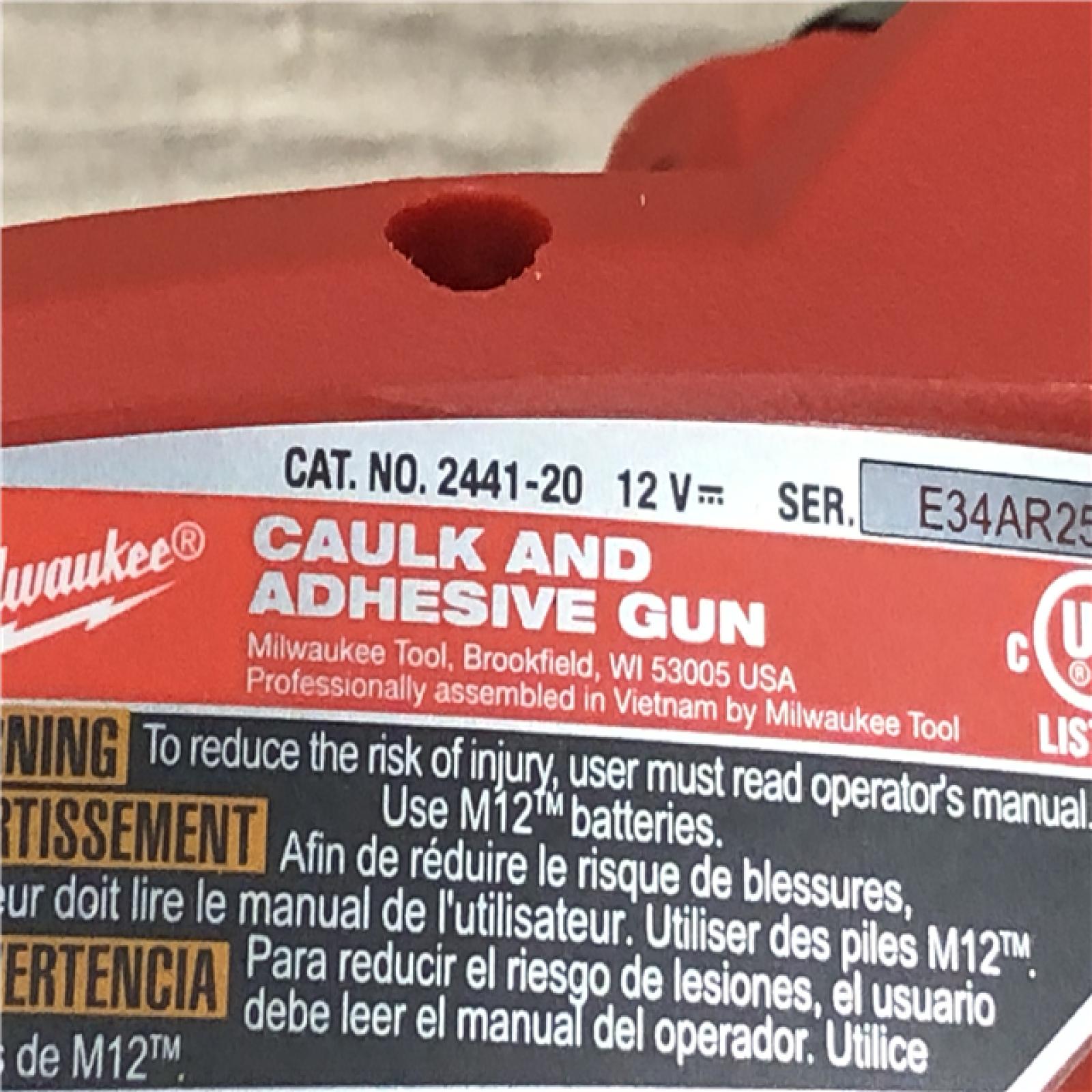 AS-IS M12 12V Lithium-ion Cordless 20 Oz. Aluminum Barrel Adhesive and Caulk Gun Kit