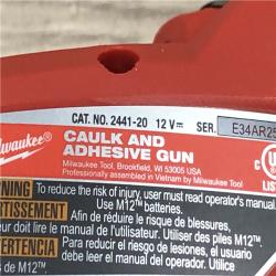 AS-IS M12 12V Lithium-ion Cordless 20 Oz. Aluminum Barrel Adhesive and Caulk Gun Kit