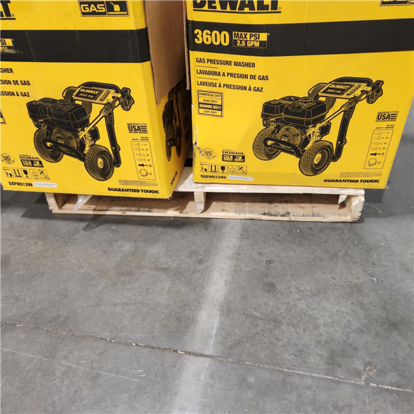 Dallas Location - As-Is DXPW61299 3600 PSI Dewalt Gas Pressure Washer (Lot Of 2)