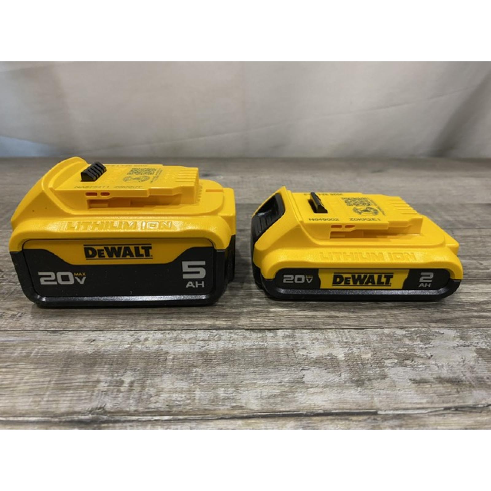 AS-IS DEWALT 20V MAX Lithium-Ion Battery Kit with 5.0Ah and 2.0Ah Battery and Charger