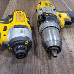 AS-IS DEWALT 20V MAX Cordless Brushless Hammer Drill/Driver 2 Tool Combo Kit with FLEXVOLT ADVANTAGE