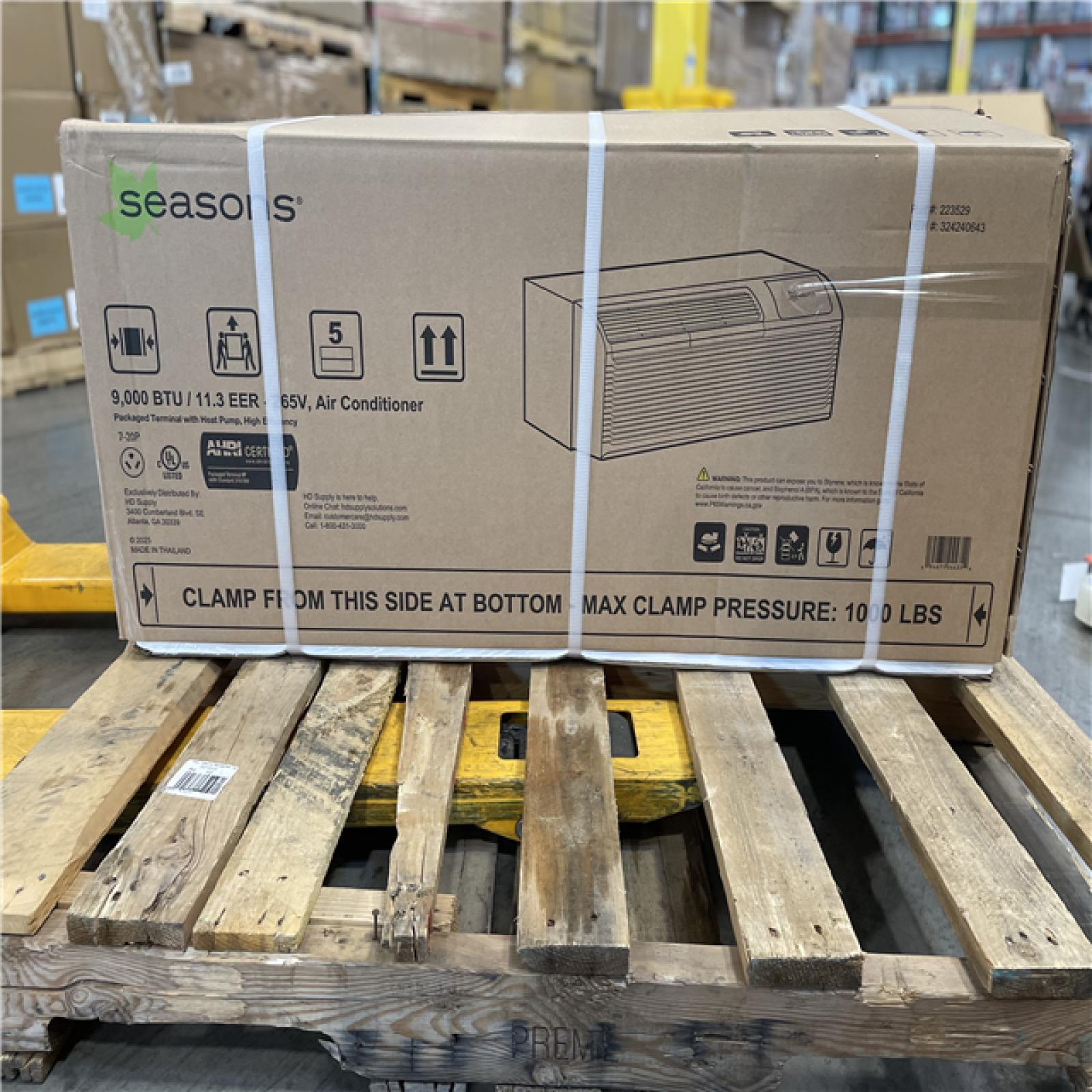 DALLAS LOCATION- SEASONS 9000 BTU 265 V 20-Amp Conditioner With Heat Pump PTAC