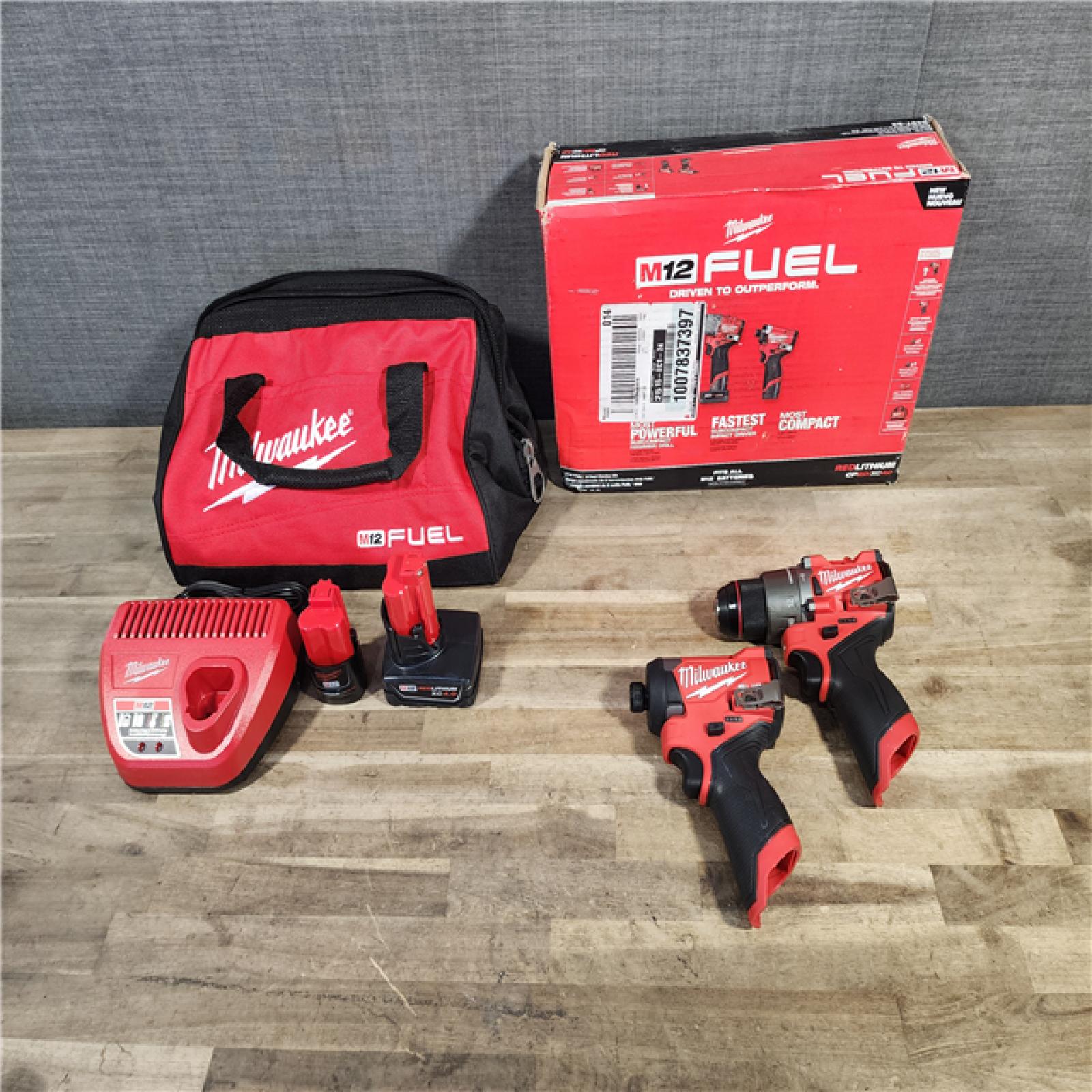 HOUSTON LOCATION - AS-IS Milwaukee 3497-22 12V Brushless Hammer Drill and Impact Driver Combo Kit