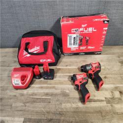 HOUSTON LOCATION - AS-IS Milwaukee 3497-22 12V Brushless Hammer Drill and Impact Driver Combo Kit